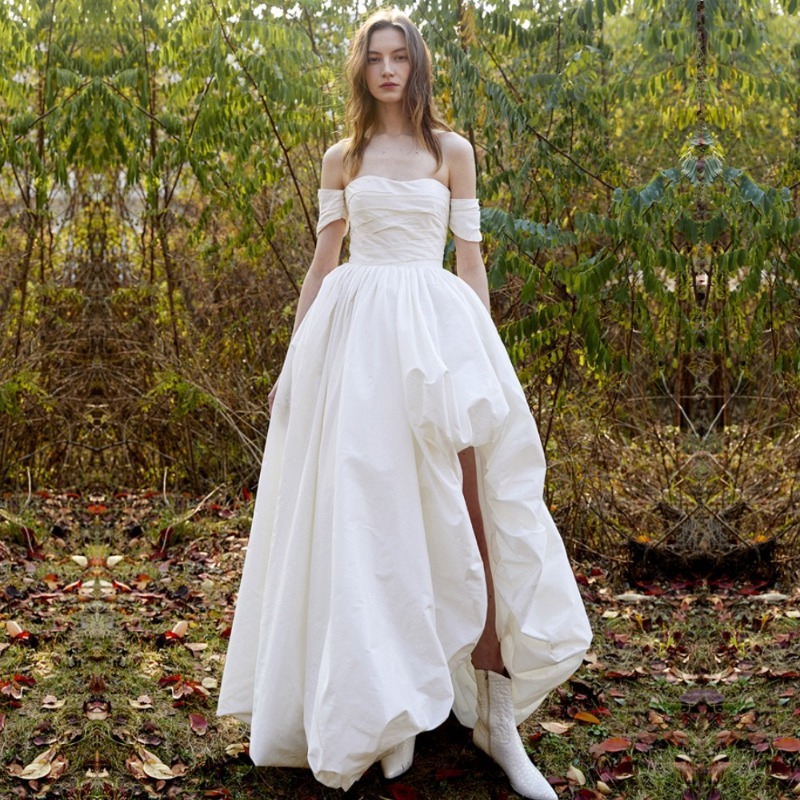 Photography Lighting - One Shoulder Strapless Simple Wedding Dress