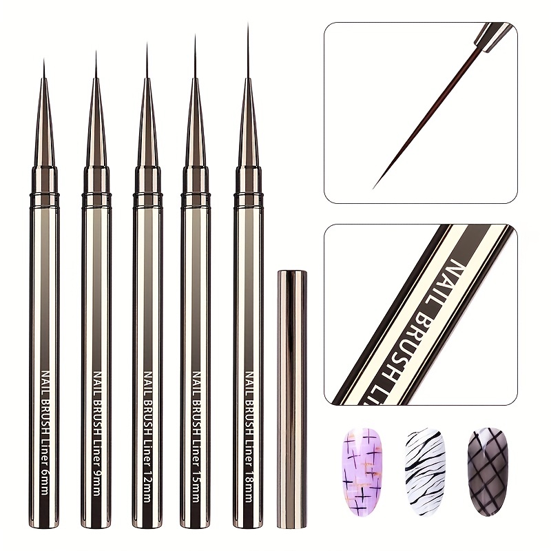Coloured Gel Set - 5PCS Nail Art Liner Brushes Hand