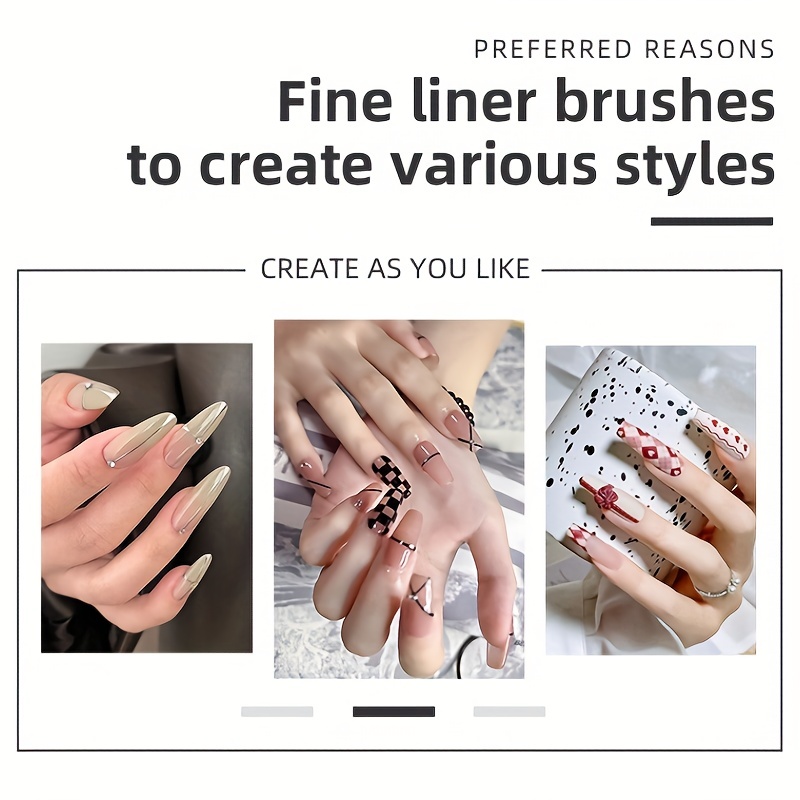 5PCS Nail Art Liner Brushes Ha - Coloured Gel Set recension och pris