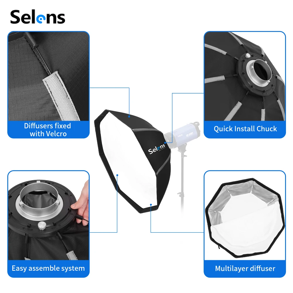 Selens 82/105cm Umbrella Softb - Photography Studio Lighting Set Up recension och pris