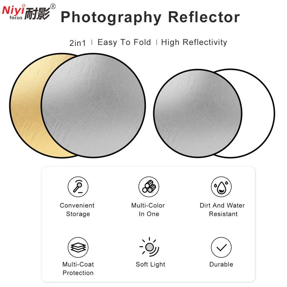 2in1 Round Portable Reflector  - Photography Lighting Handheld recension och pris