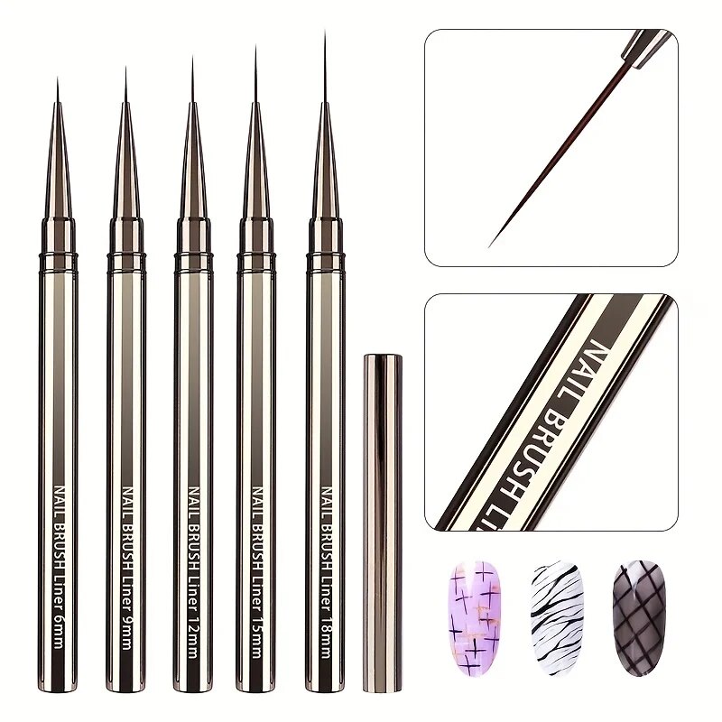 5PCS Nail Art Liner Brushes Ha - Coloured Gel Set recension och pris