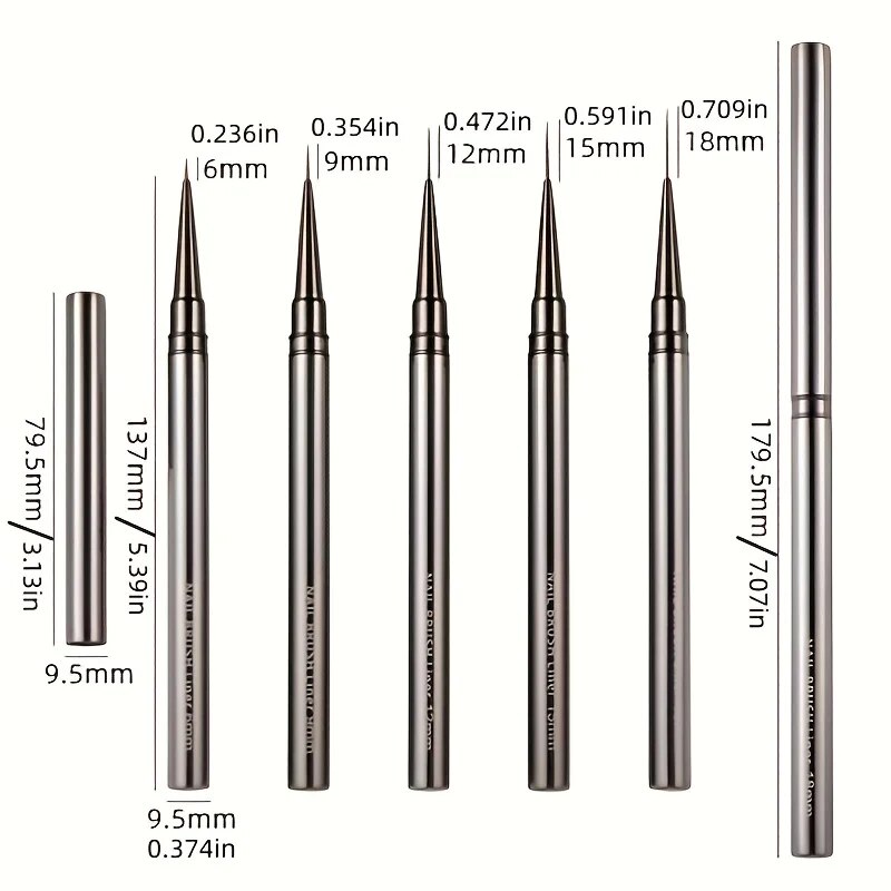 5PCS Nail Art Liner Brushes Ha - Coloured Gel Set recension och pris