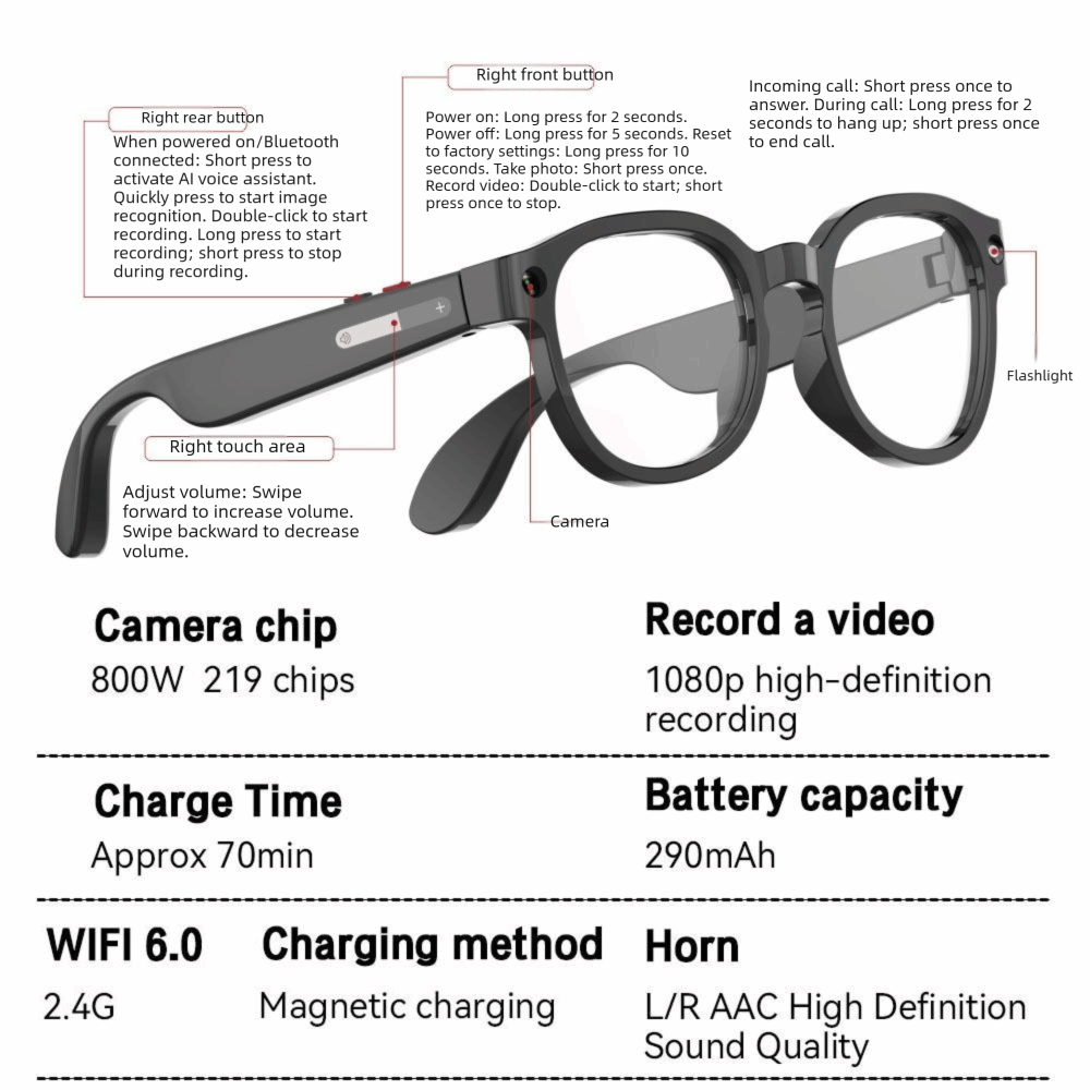2 in 1 AI Smart Glasses HD Pho - Photography Lighting recension och pris