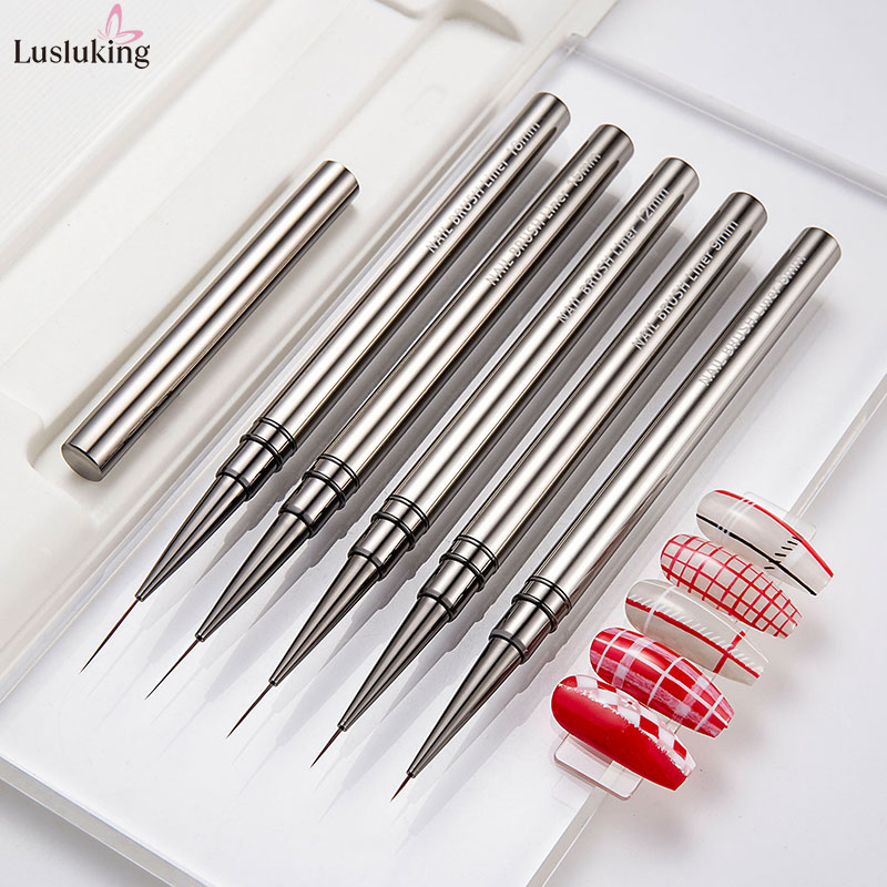 5PCS Nail Art Liner Brushes Ha - Coloured Gel Set recension och pris