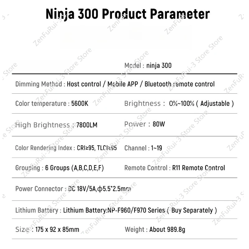 Ninja 300 80W LED Continuous V - Photography Lighting Continuous recension och pris